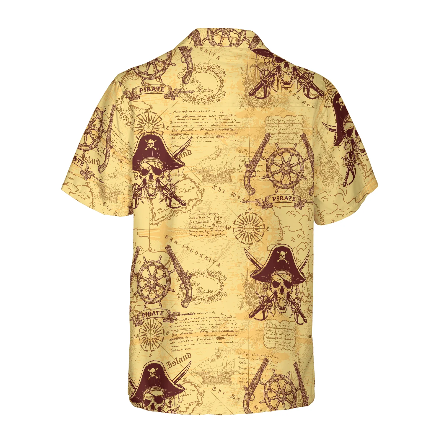 Skull Pirates Hawaiian Shirt, Skull Pirates Of The Ancient Sea Map Hawaiian Shirt For Men Women, Perfect Gift For Friend, Family, Husband, Wife - Image 2