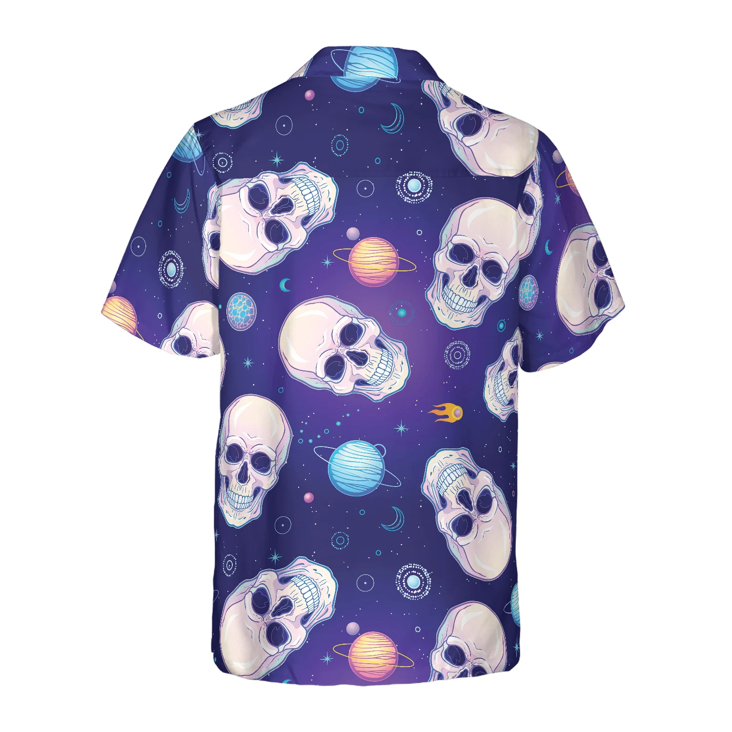 Skull Planets Outer Space Aloha Hawaiian Shirt For Summer, Colorful Shirt For Men Women, Perfect Gift For Friend, Team, Family - Image 2