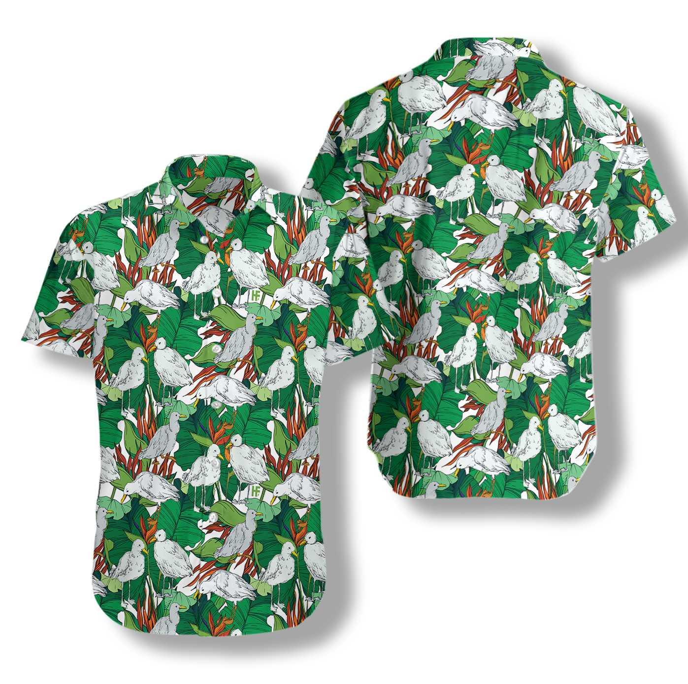 Sky Bird Seagull Hawaiian Shirt, Colorful Summer Aloha Shirts For Men Women, Perfect Gift For Husband, Wife, Boyfriend, Friend