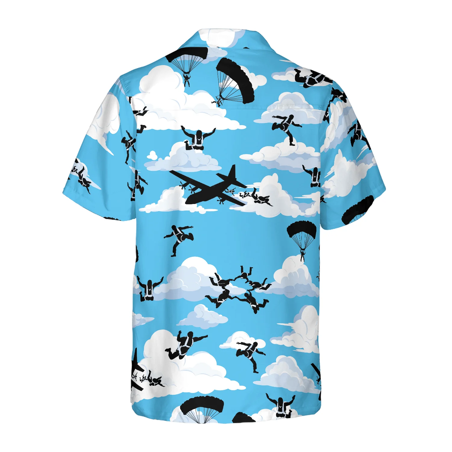 Skydiving Plane Cloud Pattern Hawaiian Shirt, Colorful Summer Aloha Shirt For Men Women, Gift For Friend, Family, Husband, Wife - Image 2