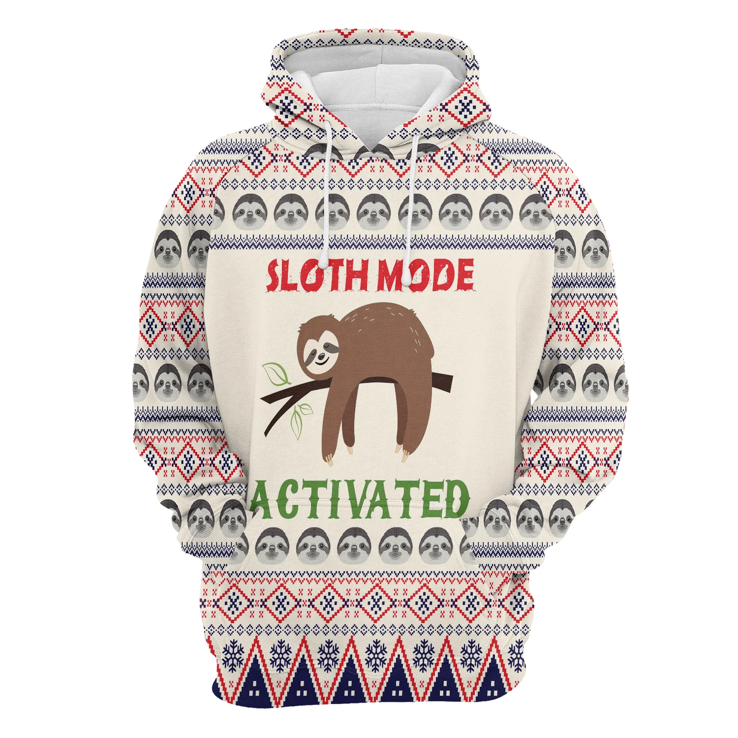 Sloth Pullover Premium Hoodie Mode Activated, Perfect Outfit For Men And Women On Christmas New Year Autumn Winter - Image 2