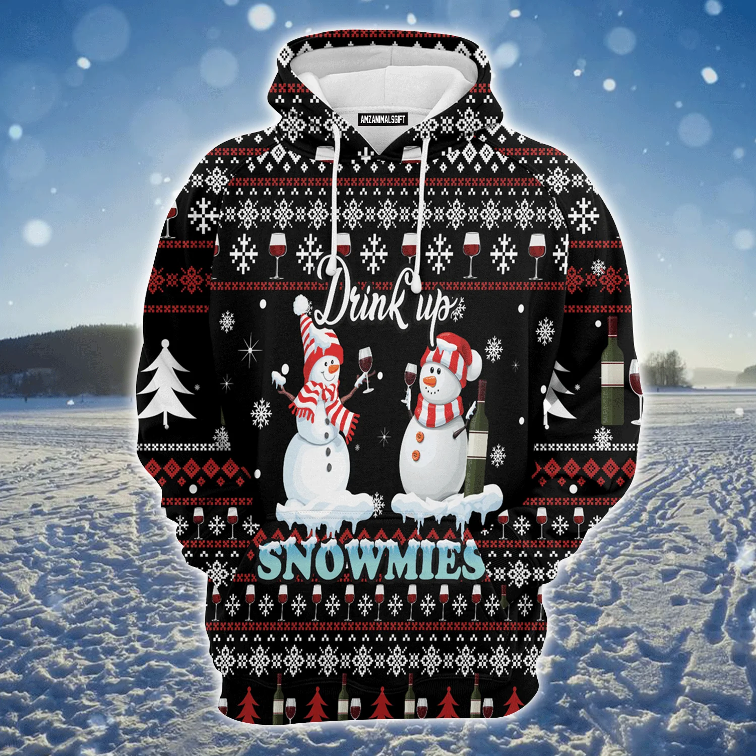 Snowman Premium Christmas Hoodie, Drink Up Snowmies Merry Christmas Unisex Hoodie For Men & Women - Perfect Gift For Christmas, Snowman Lovers