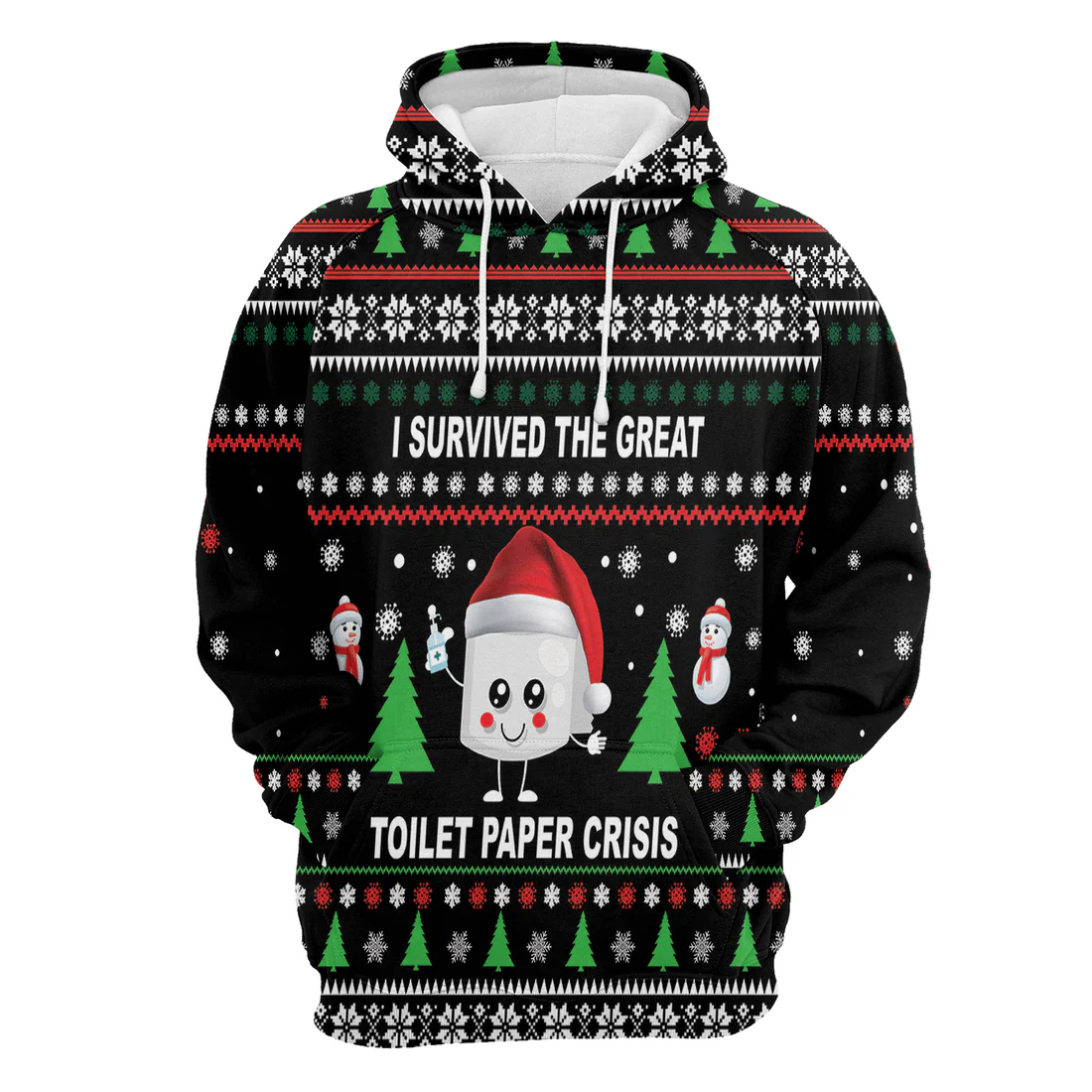 Snowmies Premium Christmas Hoodie, I Survived The Great Toilet Paper Crisis Unisex Hoodie For Men & Women - Perfect Gift For Christmas, Family - Image 4
