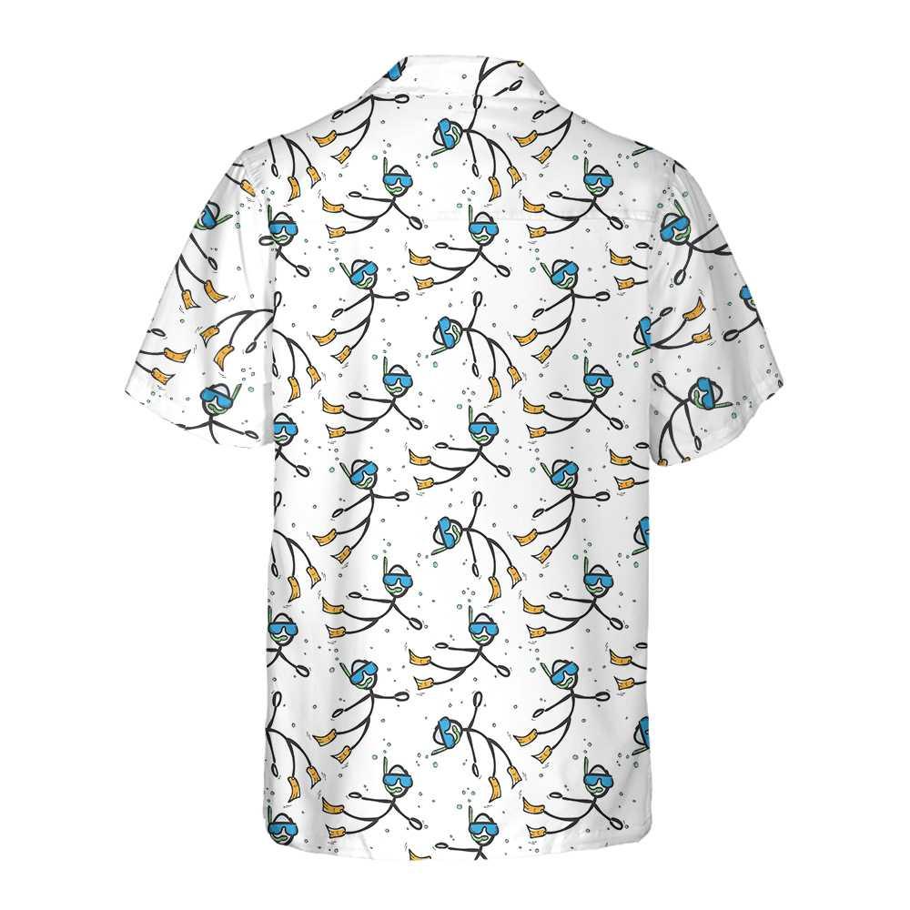 Stickfigures Scuba Diving Aloha Hawaiian Shirt For Summer, Scuba Diving Hawaiian Shirt For Men Women Adults, Best Gift For Friend, Scuba Diving Lovers - Image 2