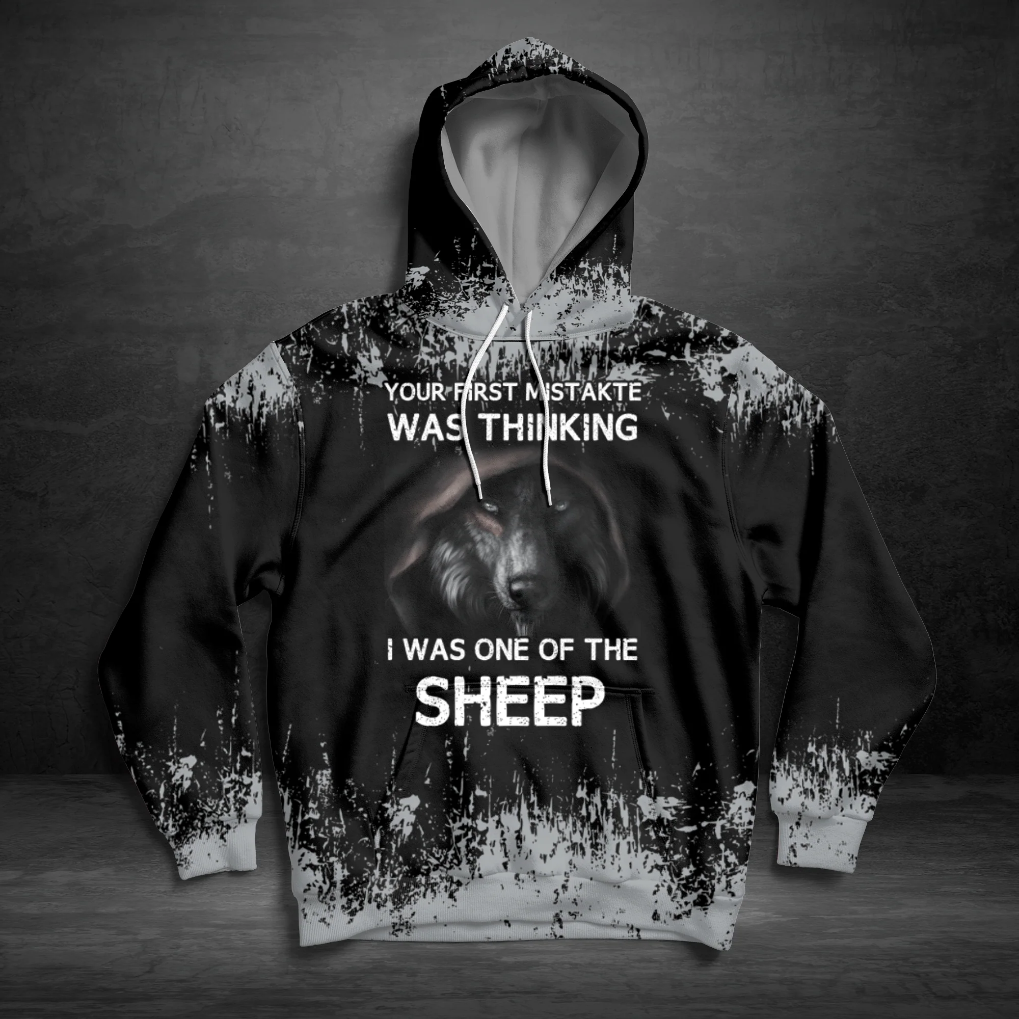 Strong Wolf Pullover Premium Hoodie Your First Mistakte Was Thinking, Perfect Outfit For Men And Women On Christmas New Year Autumn Winter