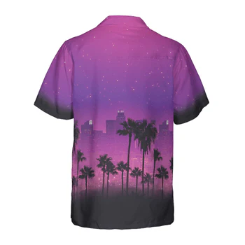 Stylish Los Angeles Cityscape Hawaiian Shirt, Colorful Summer Aloha Shirts For Men Women, Perfect Gift For Husband, Wife, Friend, Family - Image 5