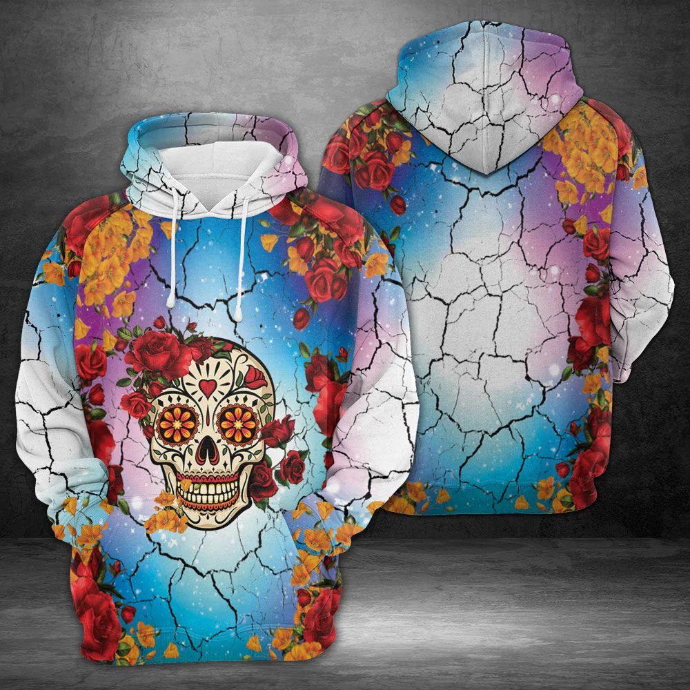 Sugar Skull Rose Pullover Premium Hoodie, Perfect Outfit For Men And Women On Christmas New Year Autumn Winter - Image 2