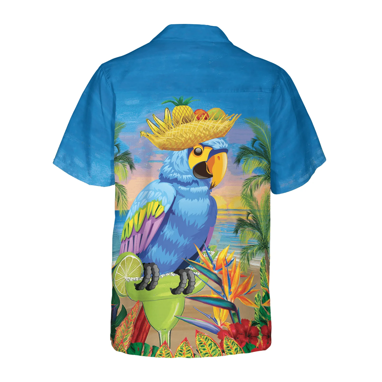 Summer Beach Parrot Hawaiian Shirt, Colorful Summer Aloha Shirts For Men Women, Perfect Gift For Husband, Wife, Boyfriend, Friend - Image 2