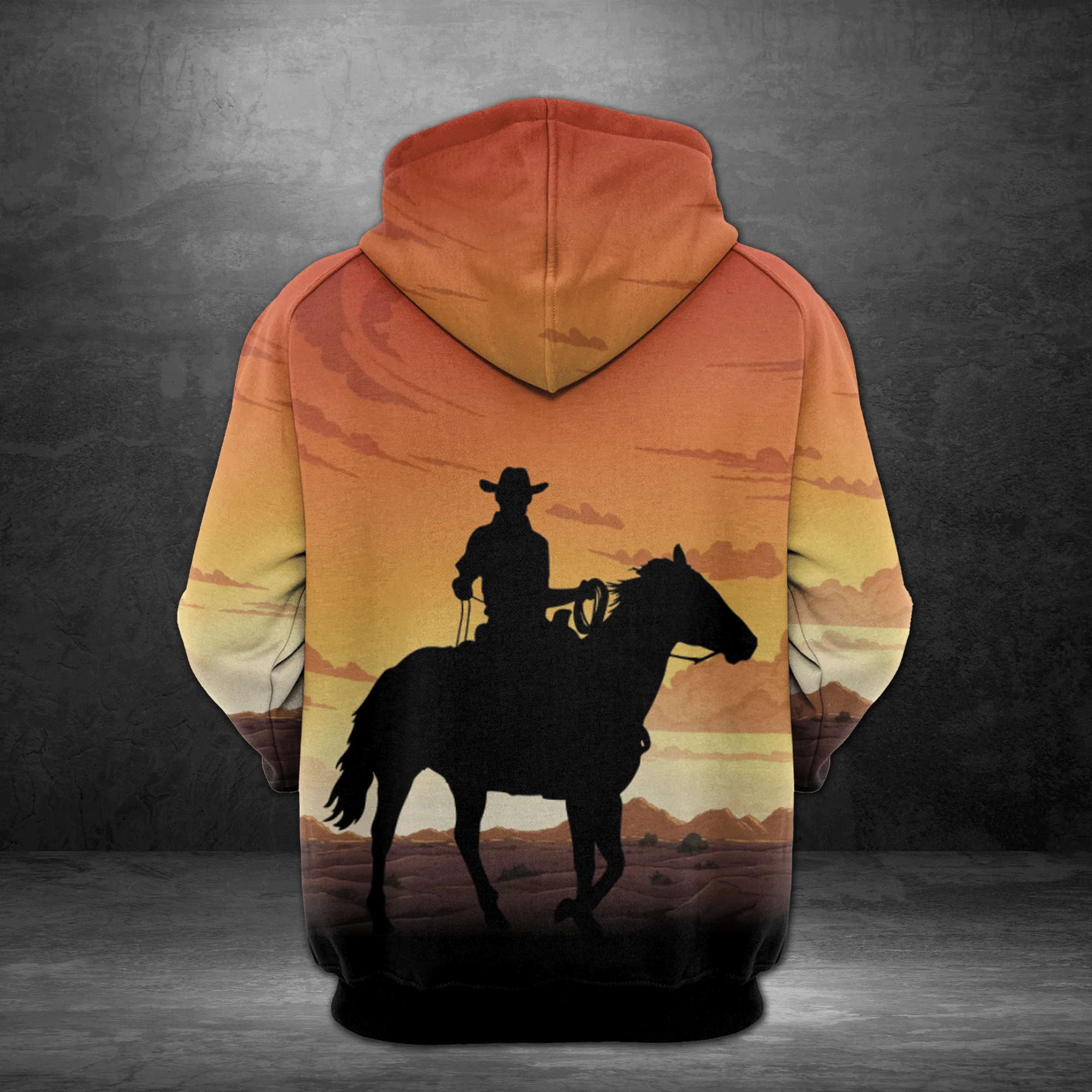 Sunset Cowboy Pullover Premium Hoodie, Perfect Outfit For Men And Women On Christmas New Year Autumn Winter - Image 3