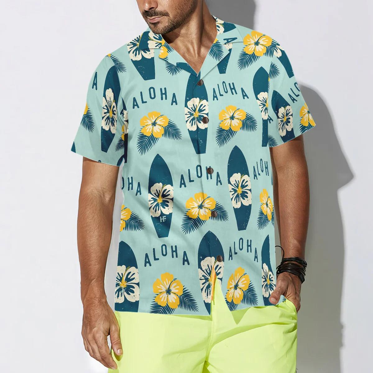 Surfboards Pattern Hawaiian Shirt, Surfboards Flower Hawaiian Shirt, Colorful Summer Aloha Shirt- Perfect Gift For Men, Women, Friend, Family - Image 3