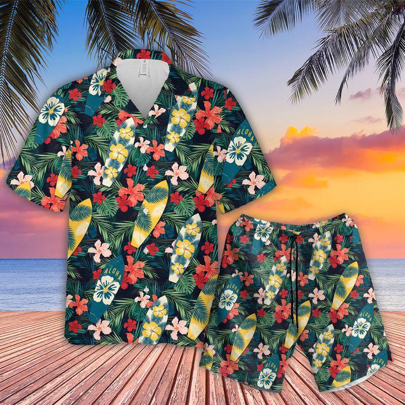 Surfing Aloha Hawaiian Shirts For Summer - Surf Tropical Hawaiian Set Vacation Outfits For Men Women - Gift For Surfing Lovers, Friend, Family
