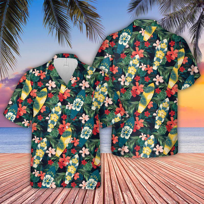 Surfing Aloha Hawaiian Shirts For Summer - Surf Tropical Hawaiian Set Vacation Outfits For Men Women - Gift For Surfing Lovers, Friend, Family - Image 2