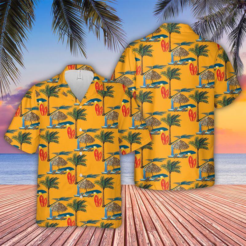 Surfing Aloha Hawaiian Shirts For Summer - Surf Tropical Palm Tent Hawaiian Set Outfits For Men Women - Gift For Surfing Lovers, Friend, Family - Image 2