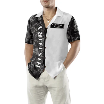 Teacher Custom Name Hawaiian Shirt, History Teacher Custom Aloha Shirt For Men - Perfect Gift For Teacher, Husband, Boyfriend, Friend, Family - Image 2