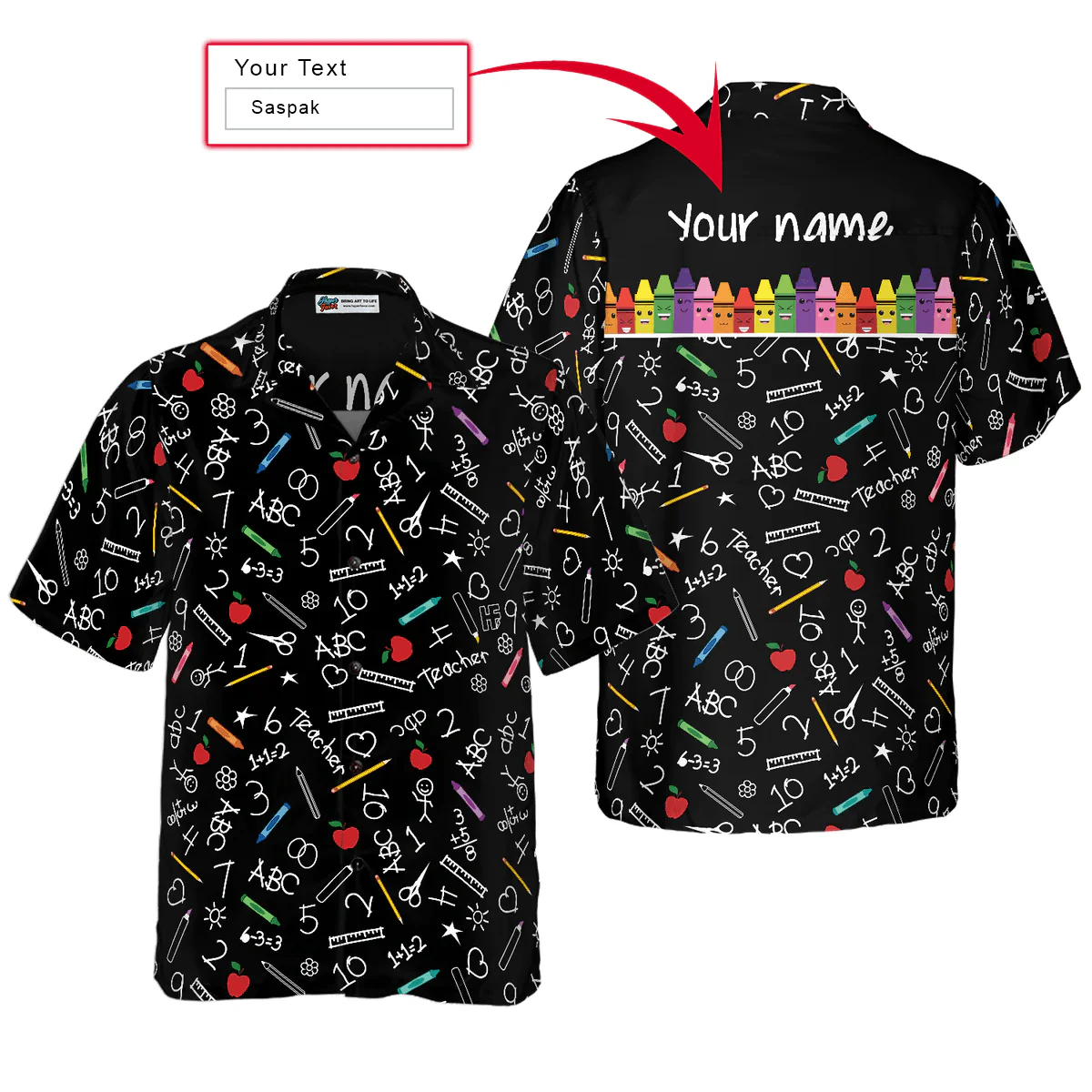 Teacher Custom Name Hawaiian Shirt, Personalized Kindergarten Teacher Aloha Shirt For Men And Women - Perfect Gift For Teacher, Husband, Boyfriend, Friend, Family