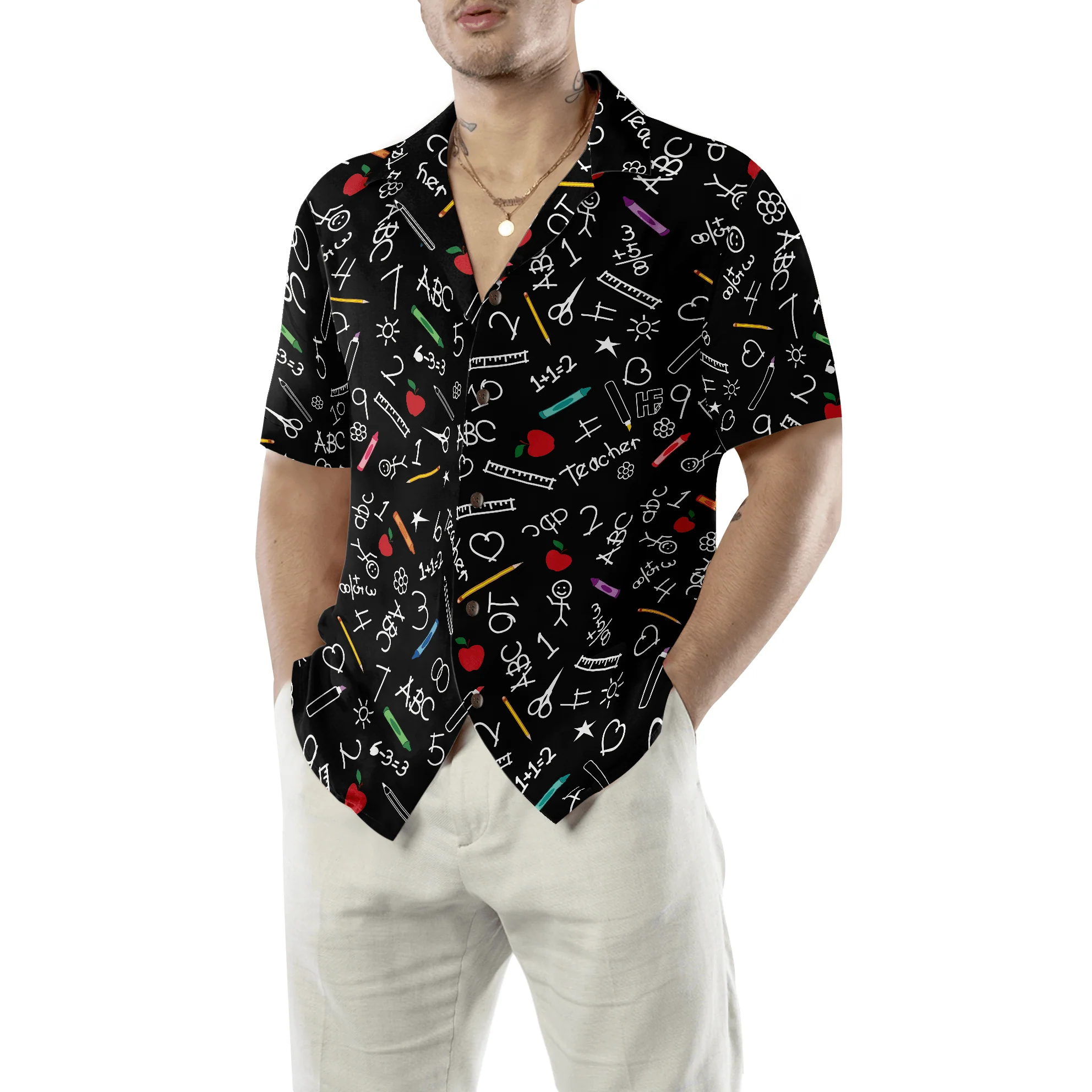 Teacher Custom Name Hawaiian Shirt, Personalized Kindergarten Teacher Aloha Shirt For Men And Women - Perfect Gift For Teacher, Husband, Boyfriend, Friend, Family - Image 5