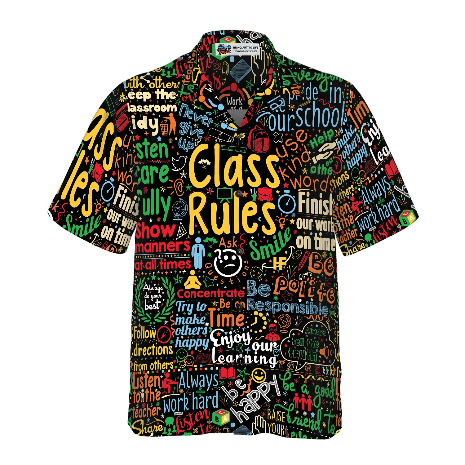 Teacher Hawaiian Shirt, Class Rules Teacher Aloha Shirt For Men And Women - Perfect Gift For Teacher, Husband, Boyfriend, Friend, Family - Image 3