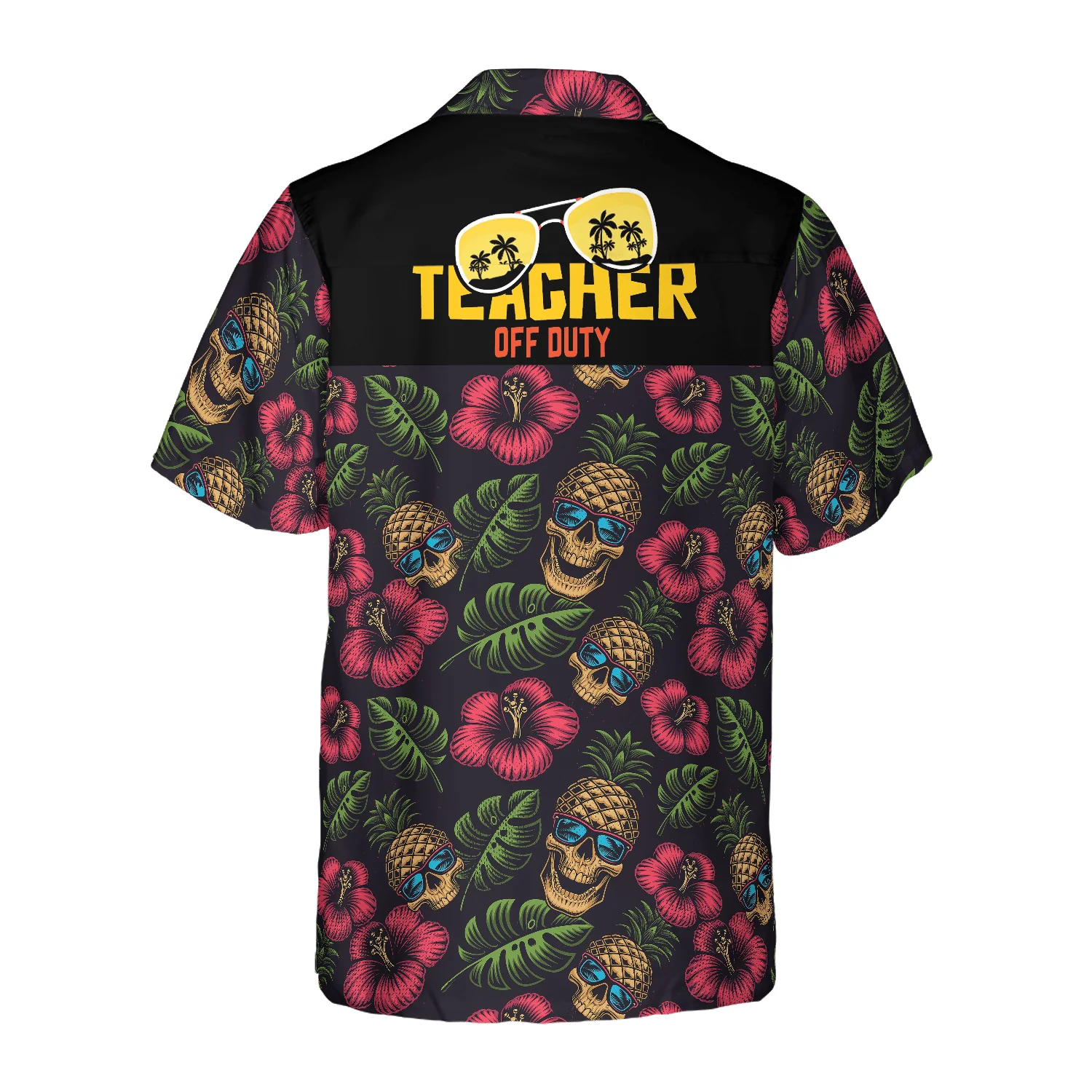 Teacher Hawaiian Shirt, Tropical Floral Teacher Off Duty Aloha Shirt For Men And Women - Perfect Gift For Teacher, Husband, Boyfriend, Friend, Family - Image 2