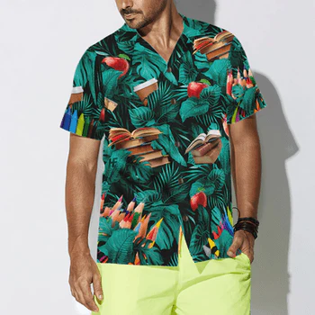 Teacher Hawaiian Shirt, Tropical Leaves Teacher Aloha Shirt For Men And Women - Perfect Gift For Teacher, Husband, Boyfriend, Friend, Family - Image 2