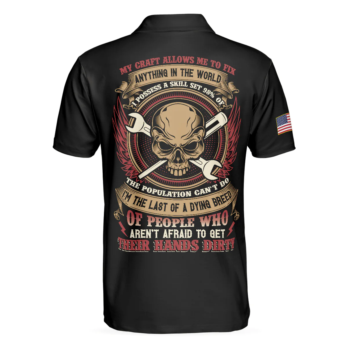 Technician My Craft Allows Me To Fix Anything Polo Shirt, Skull American Flag Polo Shirt, Best Technician Shirt For Men - Gift For Men, Technician - Image 2