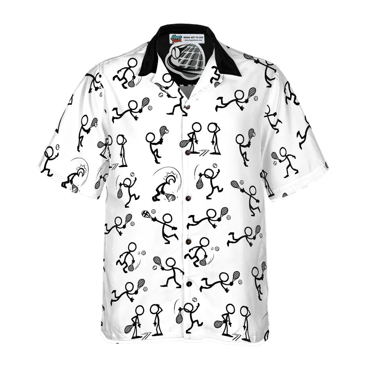 Tennis Aloha Hawaiian Shirt, Stick Figures Tennis Aloha Shirt, Tennis Hawaiian Shirt For Summer - Perfect Gift For Men, Women, Tennis Lover, Friend - Image 2