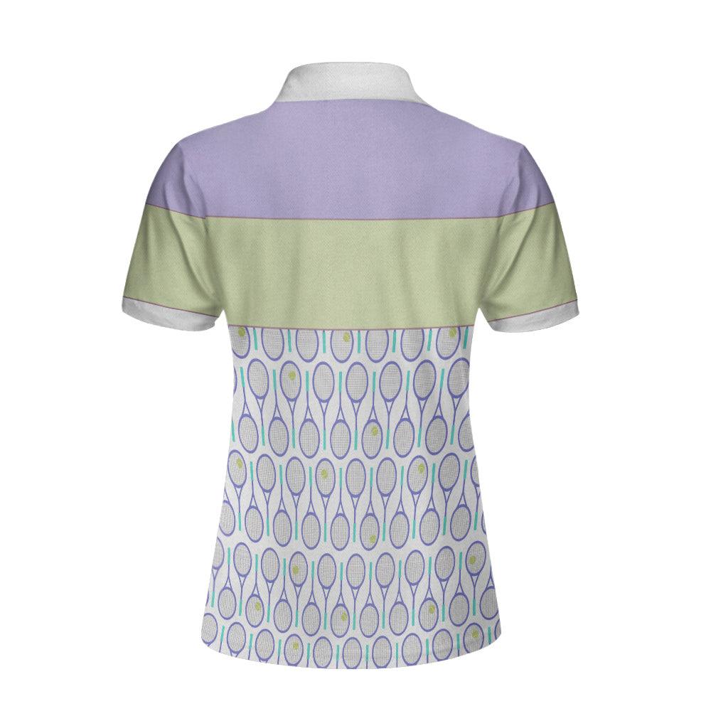 Tennis Custom Name Women Polo Shirt, Tennis In Purple Pattern Personalized Women Polo Shirts, Best Gift For Ladies, Tennis Lovers, Female Players - Image 3