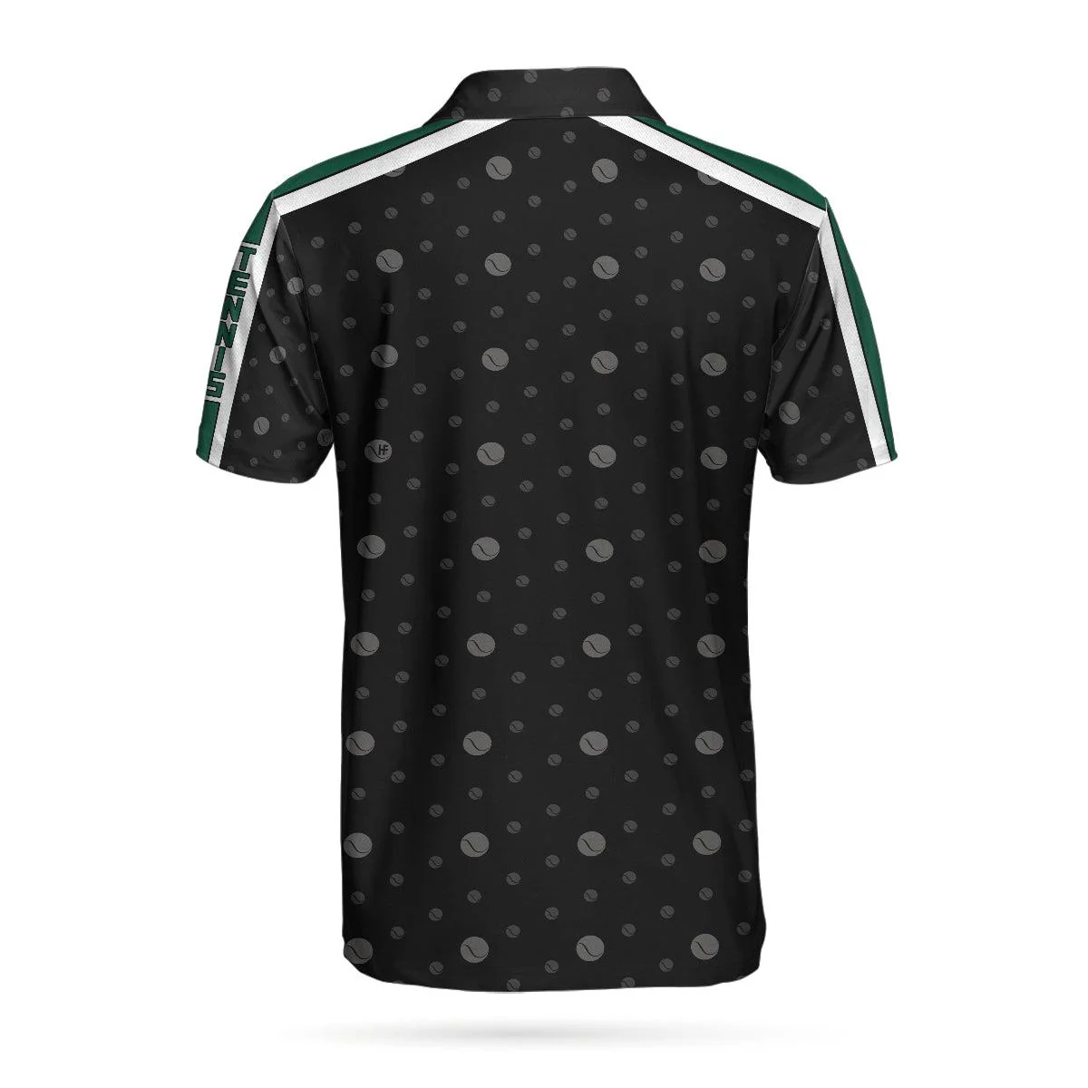 Tennis Grass Version Polo Shirt, Black Dot And Tennis Ball Pattern Polo Shirt, Best Tennis Shirt For Men - Perfect Gift For Men, Tennis Lovers - Image 2