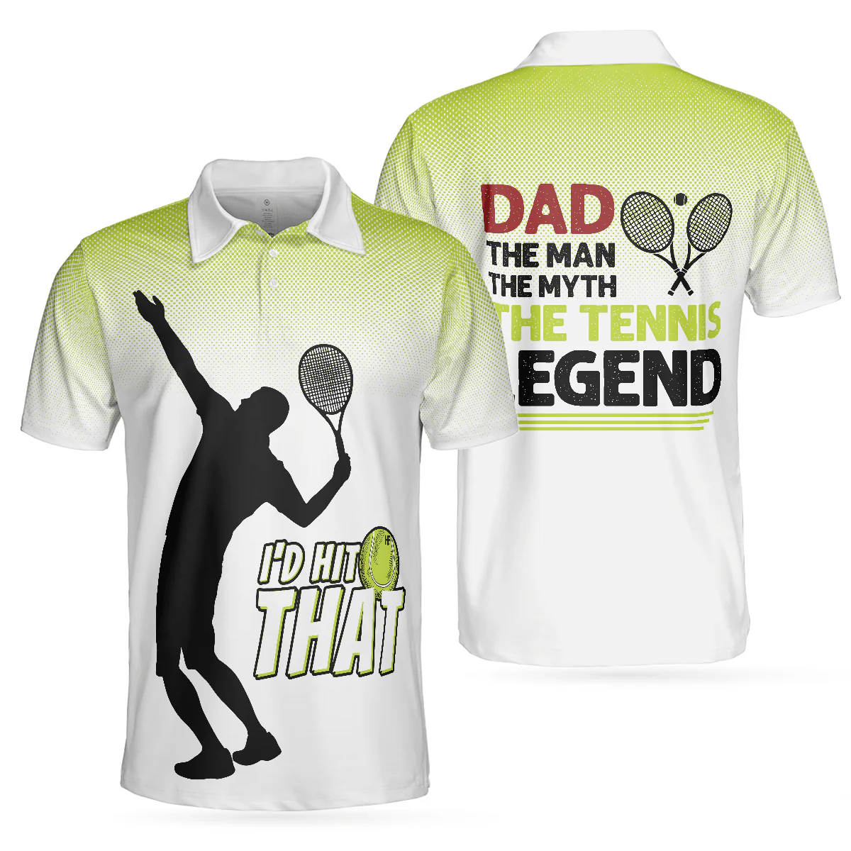 Tennis Men Polo Shirt, Dad The Man The Myth The Tennis Legend Polo shirts, Unique Tennis Gifts For Dad, Tennis Lovers And Players, Father's Day