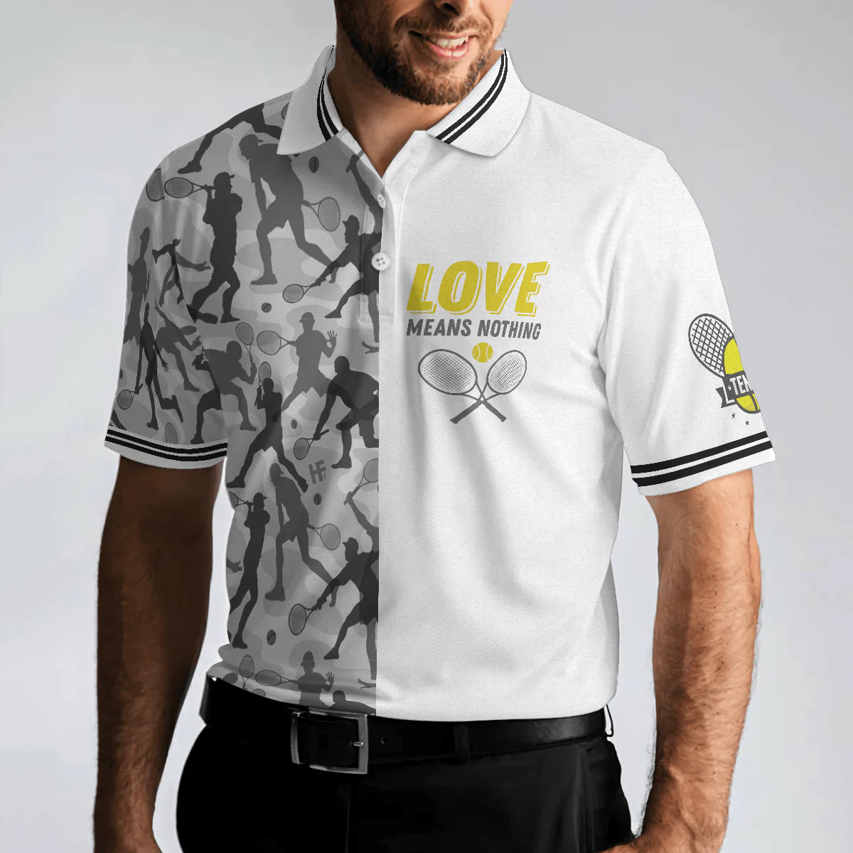 Tennis Men Polo Shirt, Eat Sleep Tennis Repeat Shirt For Male Players, Best Tennis Themed Polo Shirt, Tennis Gift For Men - Image 4