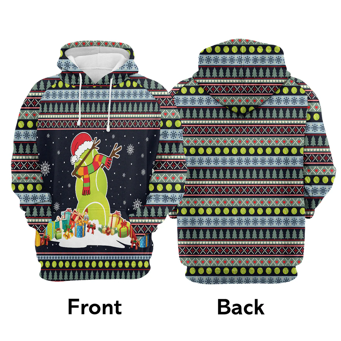 Tennis Premium Christmas Hoodie, Funny Tennis Snowman Unisex Hoodie For Men & Women - Perfect Gift For Christmas, Tennis Lover - Image 3