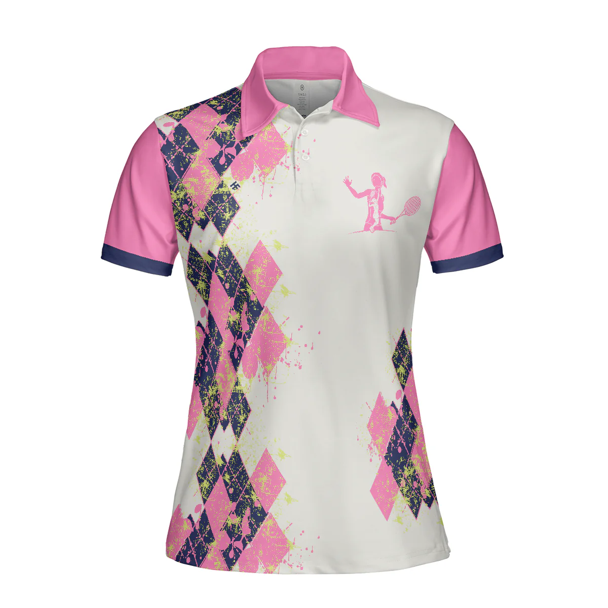 Tennis Women Polo Shirt, I Know I Play Like A Girl Try To Keep Up, White And Pink Tennis Shirt For Ladies - Gift For Women, Ladies, Tennis Players - Image 4