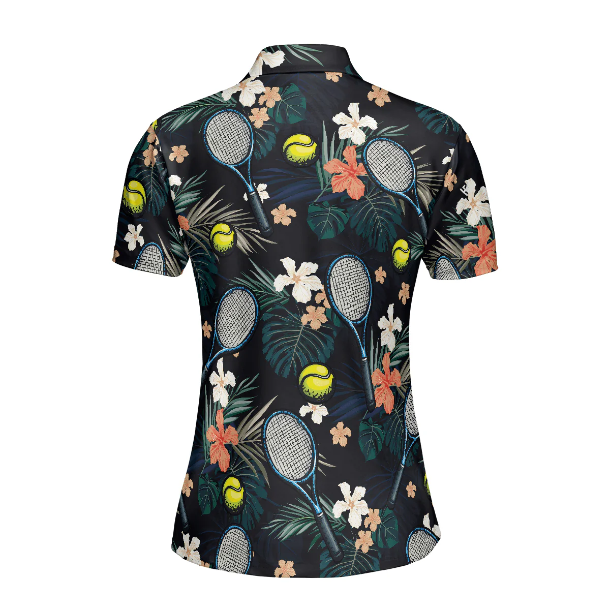 Tennis Women Polo Shirt - Tropical Floral Tennis Women Polo Shirt - Perfect Gift For Women, Tennis Lover - Image 3
