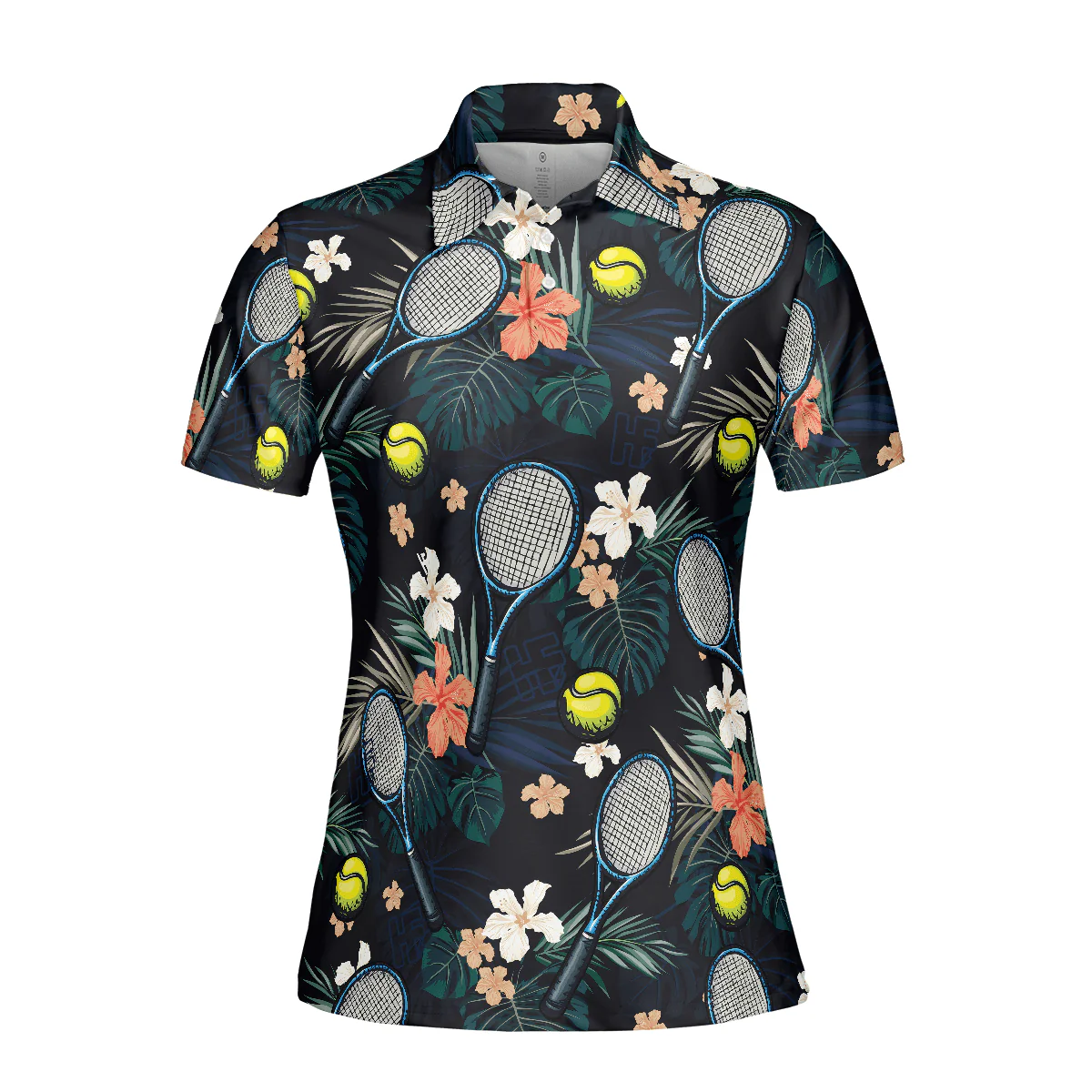 Tennis Women Polo Shirt - Tropical Floral Tennis Women Polo Shirt - Perfect Gift For Women, Tennis Lover - Image 4
