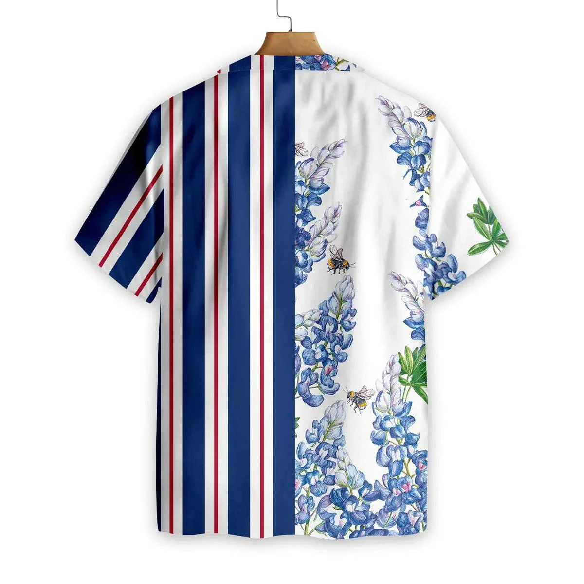 Texas Flag Aloha Hawaiian Shirt, Stripe Pattern Texas Flag Aloha Shirt, Floral Hawaiian Shirt For Summer - Perfect Gift For Men, Women, Friend, Family - Image 2