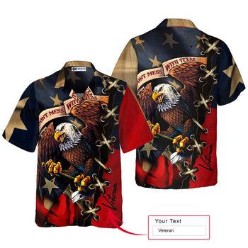 Texas Flag Eagle Custom Name Hawaiian Shirt, Personalized Name Don't Mess With Texas, Proud Texas, Summer Aloha Shirt Perfect Gift For Men Women - Image 2