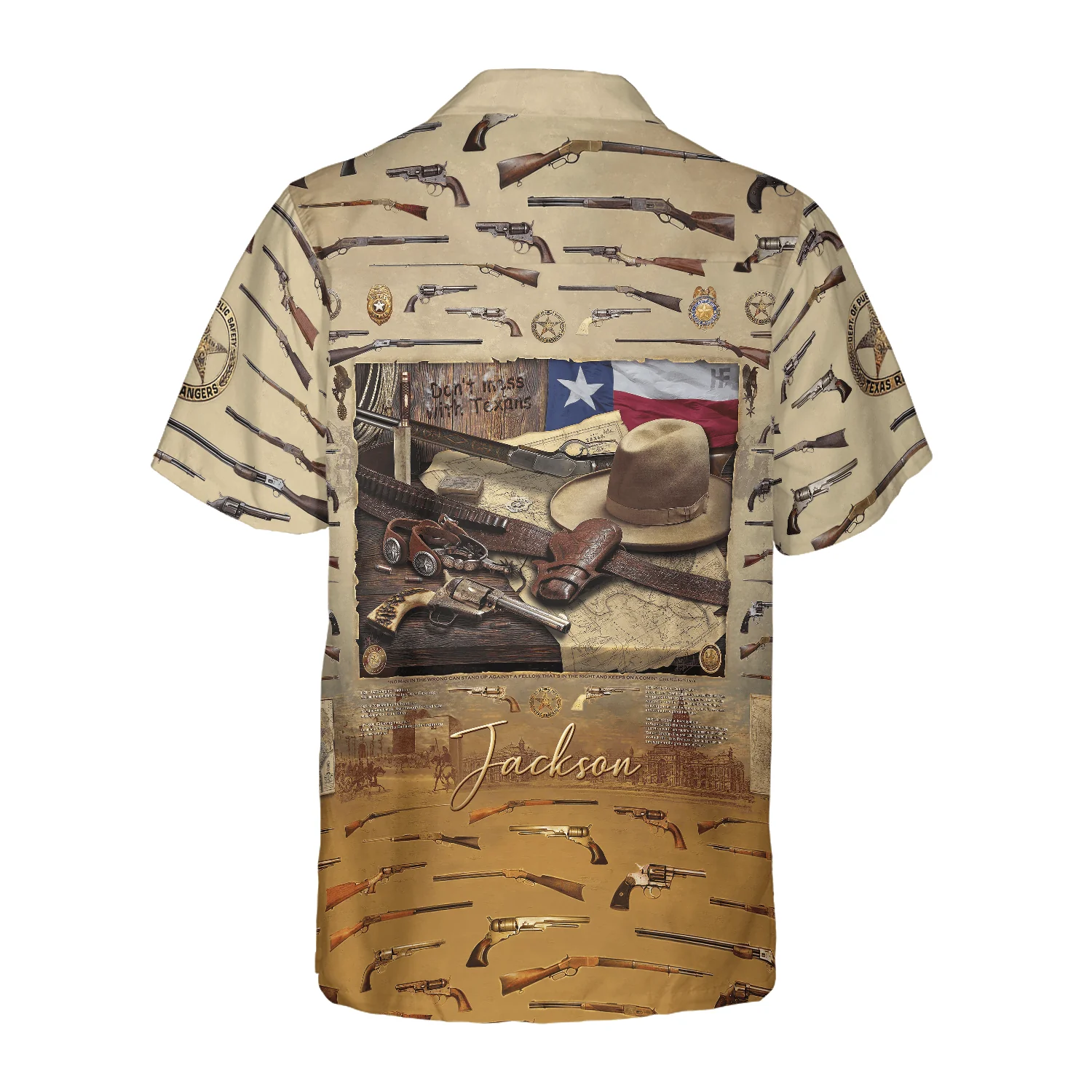 Texas Heritage Custom Name Hawaiian Shirt, Texan Cowboy Wild West Guns Texas Native, Proud Texas, Summer Aloha Shirt Perfect Unique Gift For Men Women - Image 2