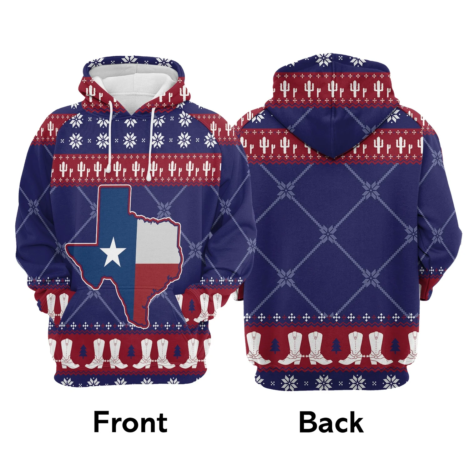 Texas Map Graphic Pullover Premium Hoodie, Perfect Outfit For Men And Women On Christmas New Year Autumn Winter - Image 2