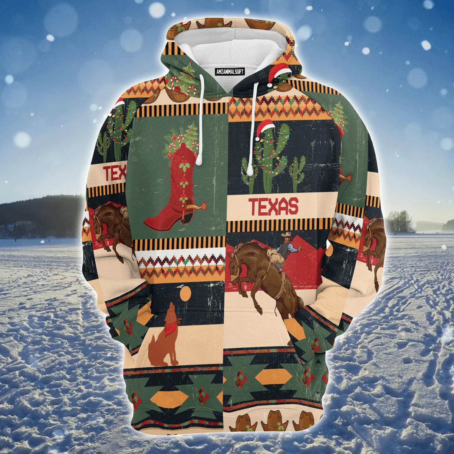 Texas Premium Christmas Hoodie, Texas Christmas Unisex Hoodie For Men & Women - Perfect Gift For Texas Lover, Christmas, Friends, Family - Image 2