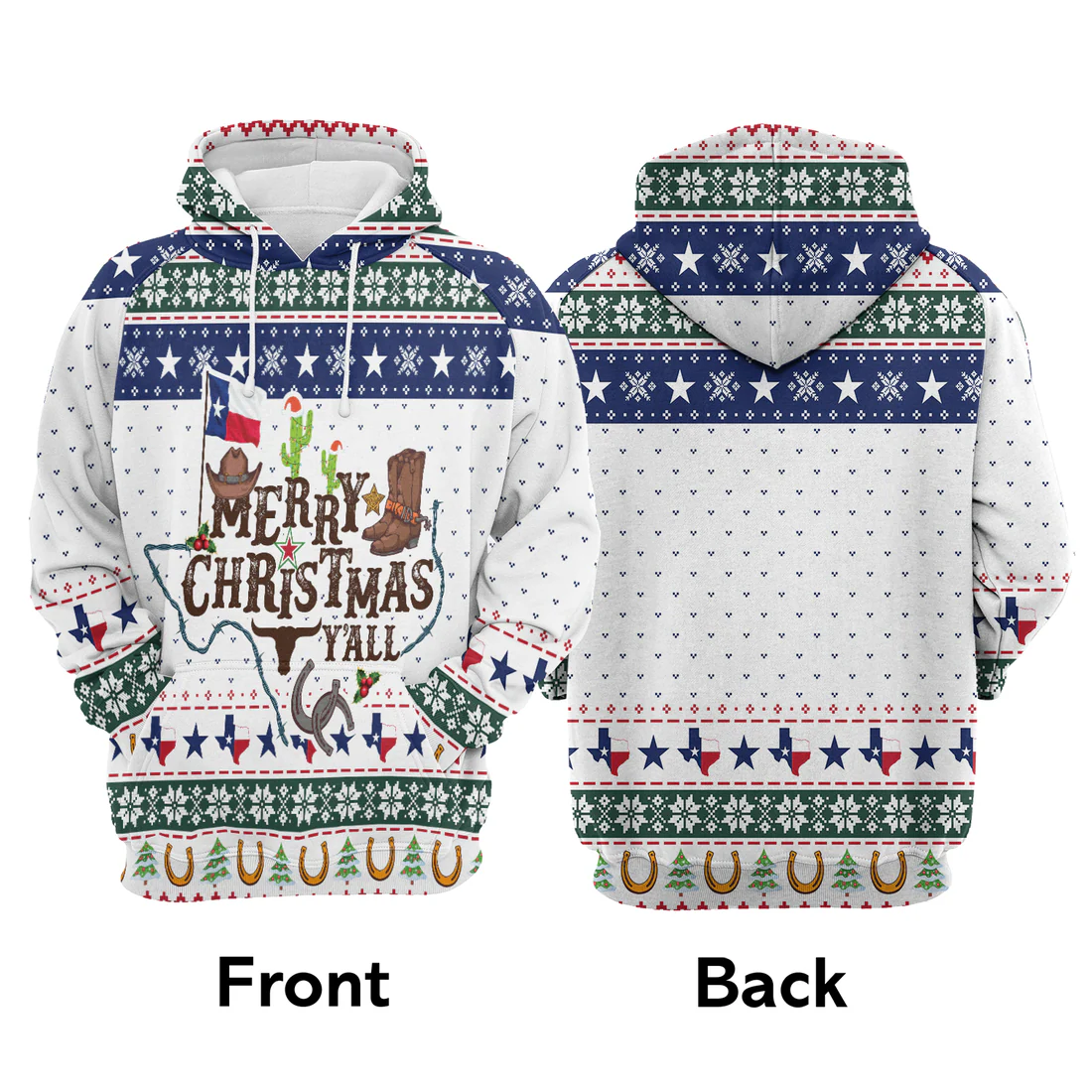 Texas Premium Christmas Hoodie, Texas Merry Christmas Y'all Unisex Hoodie For Men & Women - Perfect Gift For Christmas, Texas Lover - Image 3