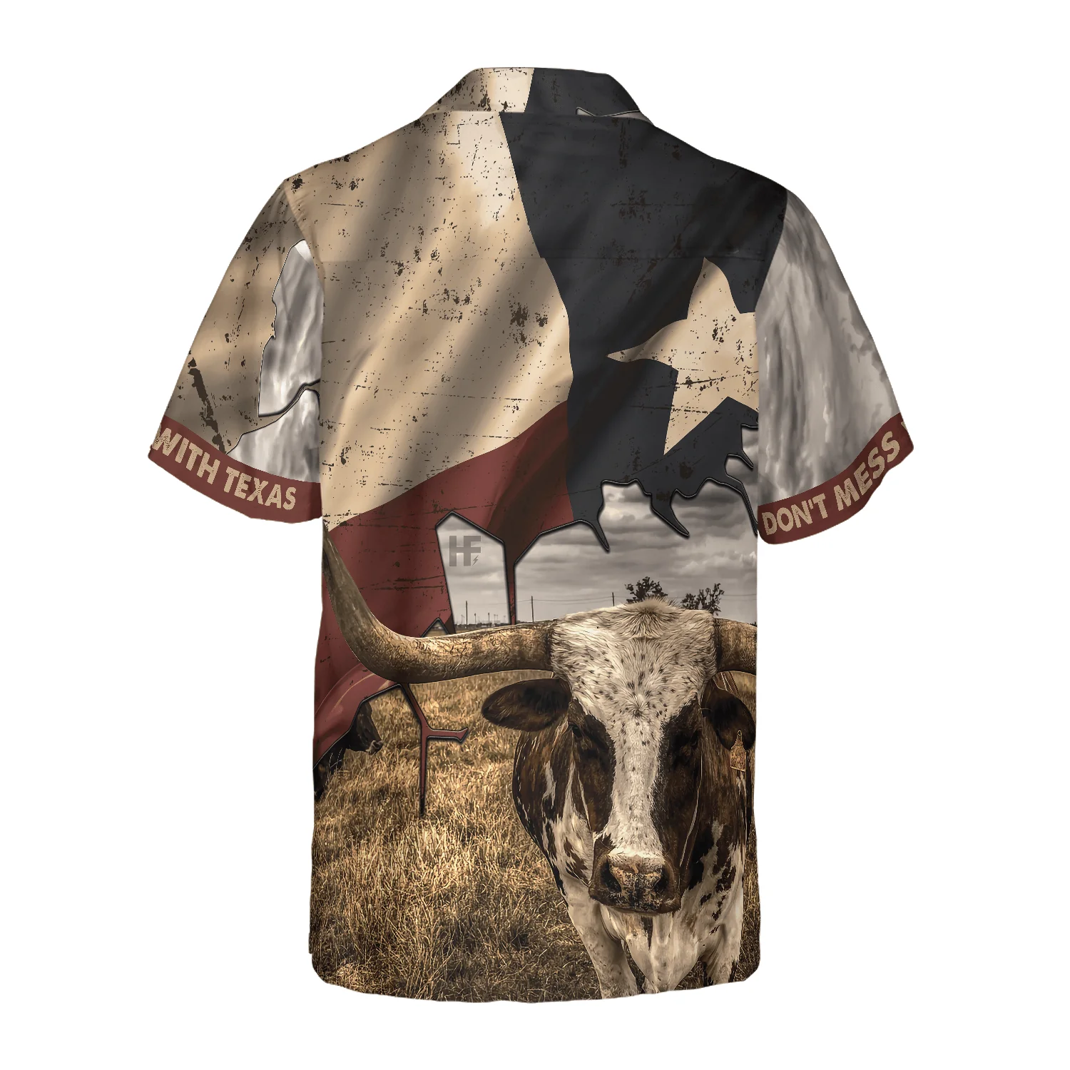 Texas State Map Pattern Texas Flag Hawaiian Shirt, Don't Mess With Texas Longhorns, Summer Aloha Shirt Perfect Gift For Men Women - Image 4