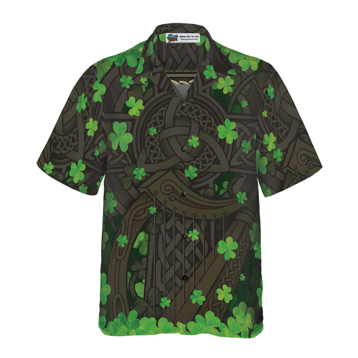 The Celtic Cross Harp Irish Proud Hawaiian Shirt, Colorful Summer Aloha Shirts For Men Women, Gift For Husband, Wife, Boyfriend, Girlfriend - Image 4