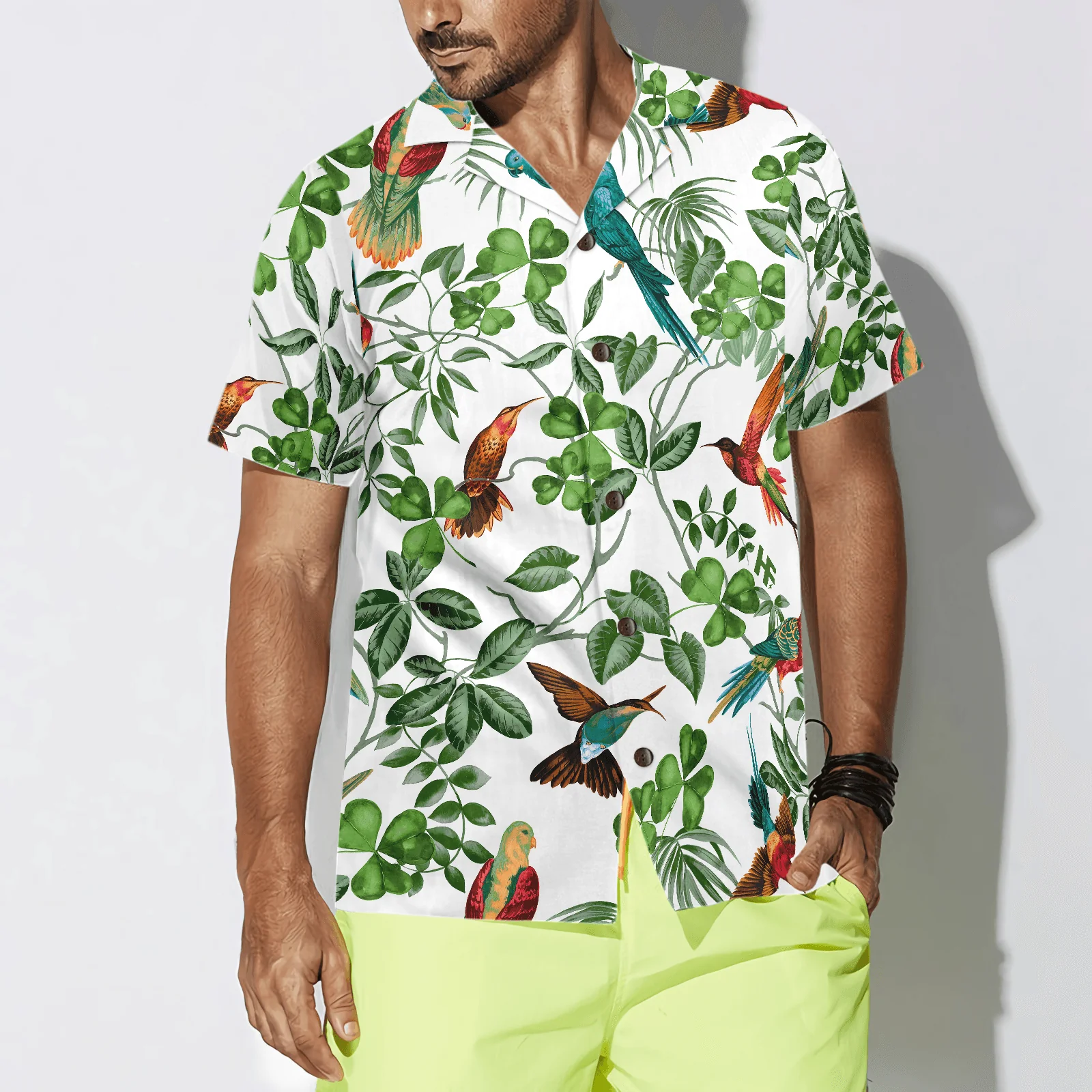 The Celtic Cross Harp Irish Shamrock Hawaiian Shirt, Colorful Summer Aloha Shirts For Men Women, Gift For Husband, Wife, Boyfriend, Girlfriend - Image 5