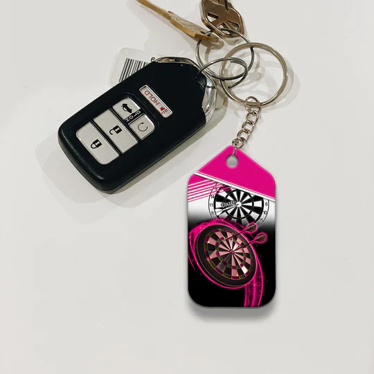The Coolest Girls Throw Darts Pink Acrylic Keychain For Darts Players - Christmas Gift For Darts Lovers, Darts Team, Family, Friends - Image 3
