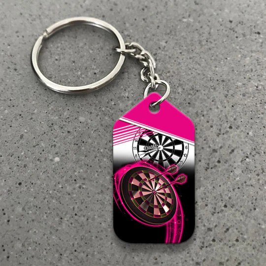 The Coolest Girls Throw Darts Pink Acrylic Keychain For Darts Players - Christmas Gift For Darts Lovers, Darts Team, Family, Friends - Image 6
