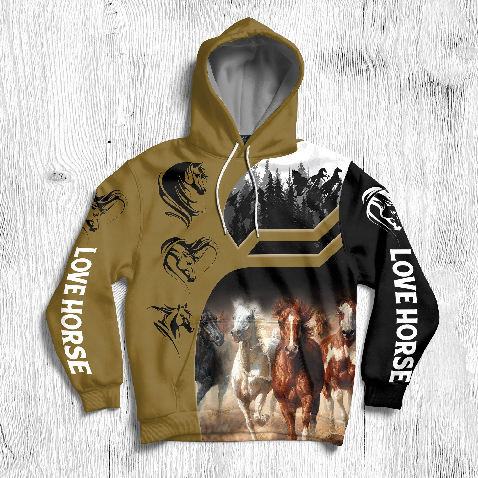 The Power Of Freedom Horses Pullover Premium Hoodie , Perfect Outfit For Men And Women On Christmas New Year Autumn Winter - Image 2