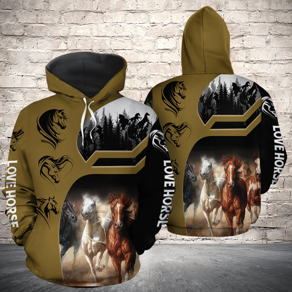 The Power Of Freedom Horses Pullover Premium Hoodie , Perfect Outfit For Men And Women On Christmas New Year Autumn Winter - Image 3
