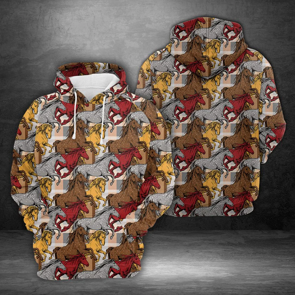 The Running Beautiful Horses Pullover Premium Hoodie , Perfect Outfit For Men And Women On Christmas New Year Autumn Winter - Image 2