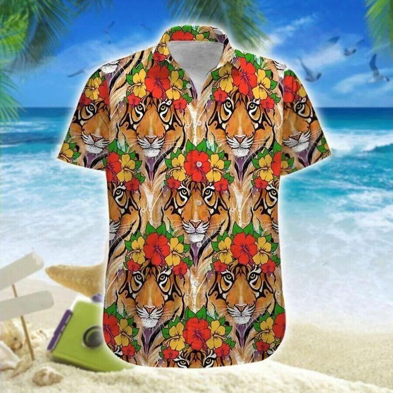 Tiger Aloha Hawaiian Shirt - Tiger Flower Summer Vibes Hawaiian Shirt, Tiger Wild Animal Hawaiian Shirt For Men & Women, Tiger Lover
