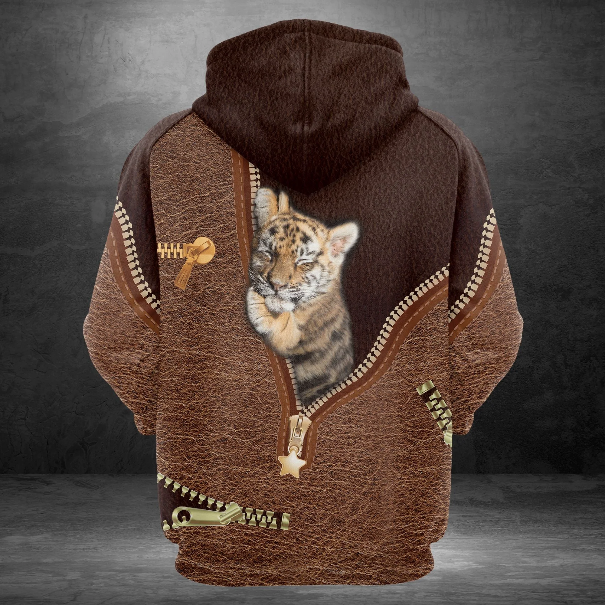 Tiger Leather Pullover Premium Hoodie, Perfect Outfit For Men And Women On Christmas New Year Autumn Winter - Image 2