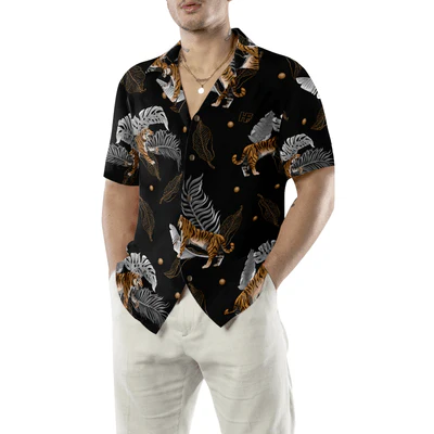 Tiger With Palm Leaves Hawaiian Shirt, Tropical Summer Tiger Aloha Shirt For Men - Perfect Gift For Tiger Lovers, Husband, Boyfriend, Friend, Family - Image 5